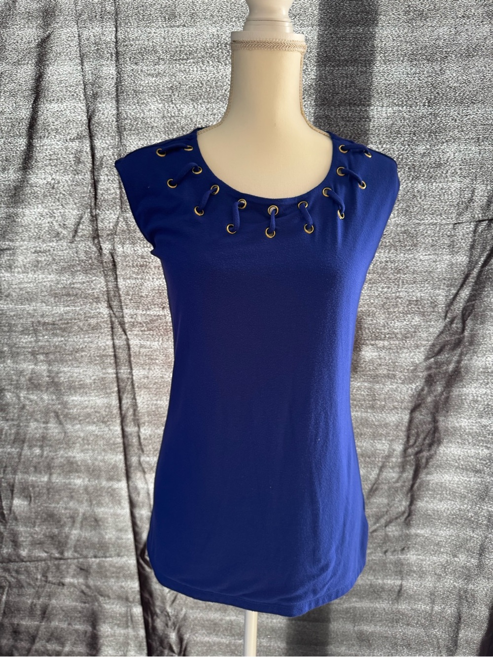 INC International Concepts Royal Blue Grommet-Accent Tank